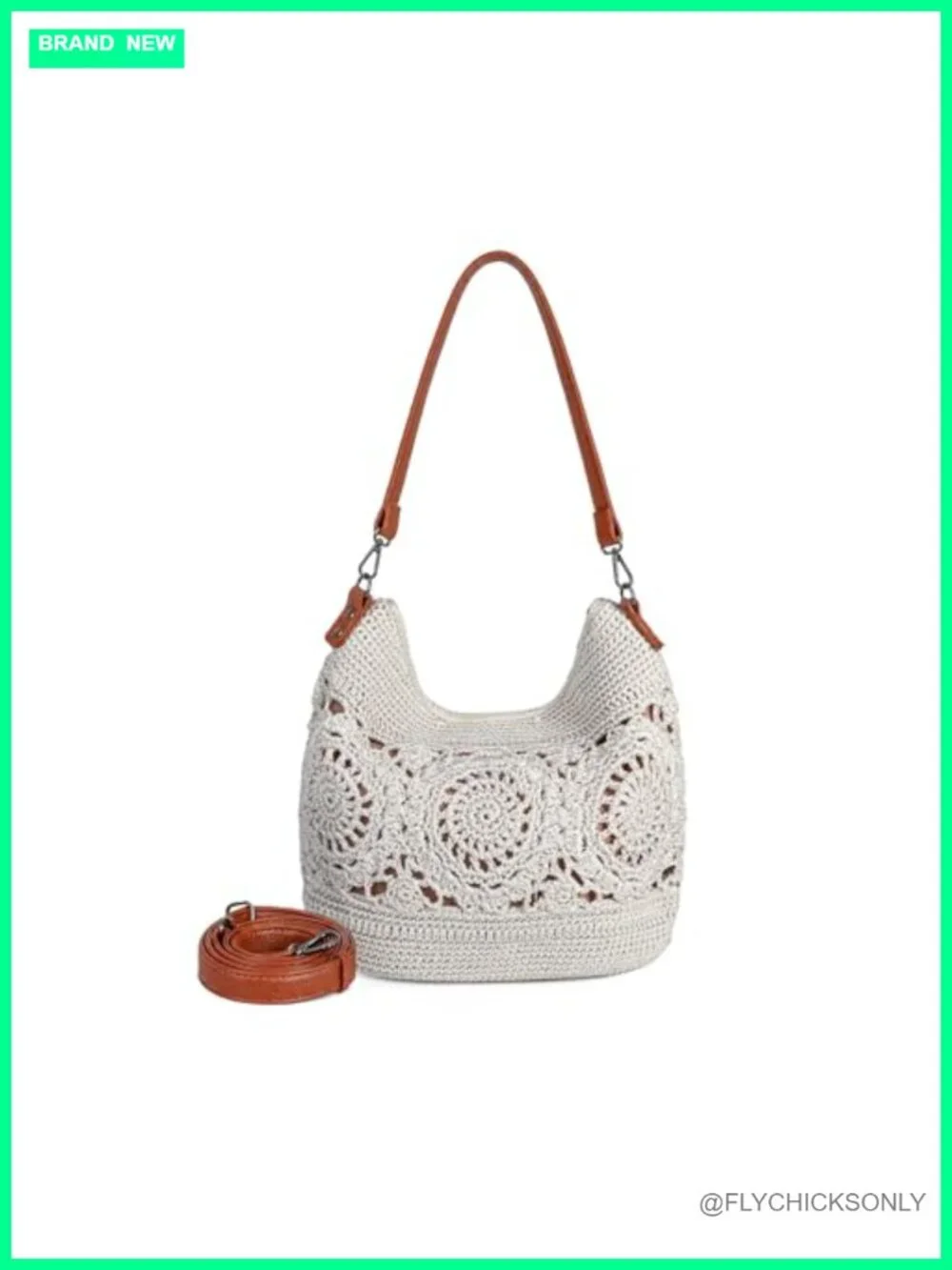 Boho Crochet Crossbody Bag Handmade Hobo Purse Large Tote for Travel
